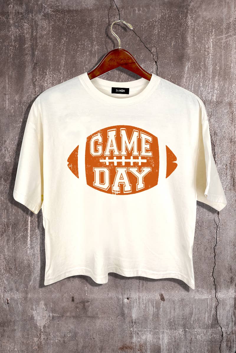Football Game Day Graphic Crop Tee