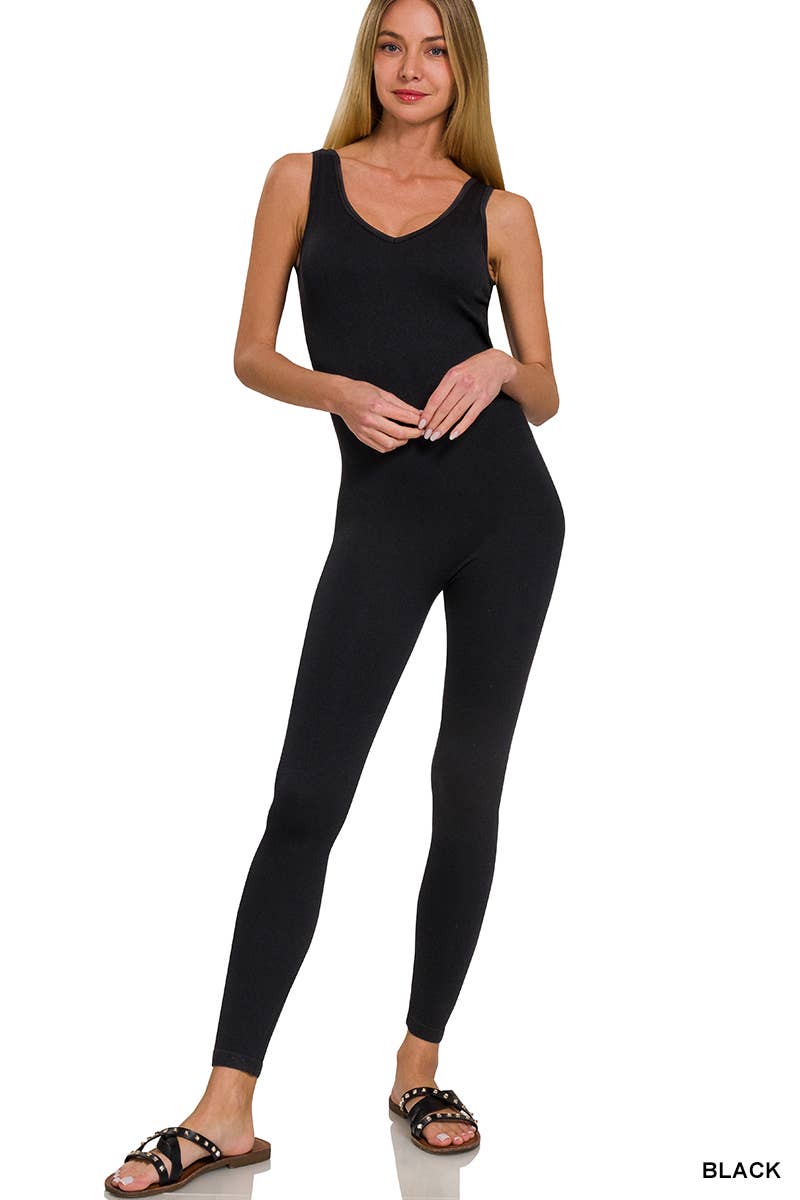 Ribbed Bra Padded Sports Seamless Bodysuit