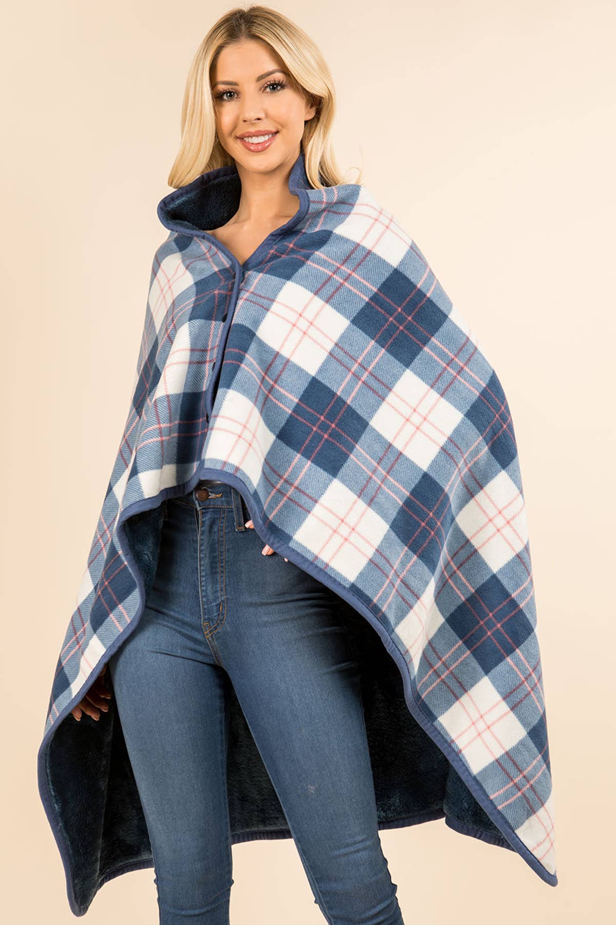 Plaid Blanket Shawl