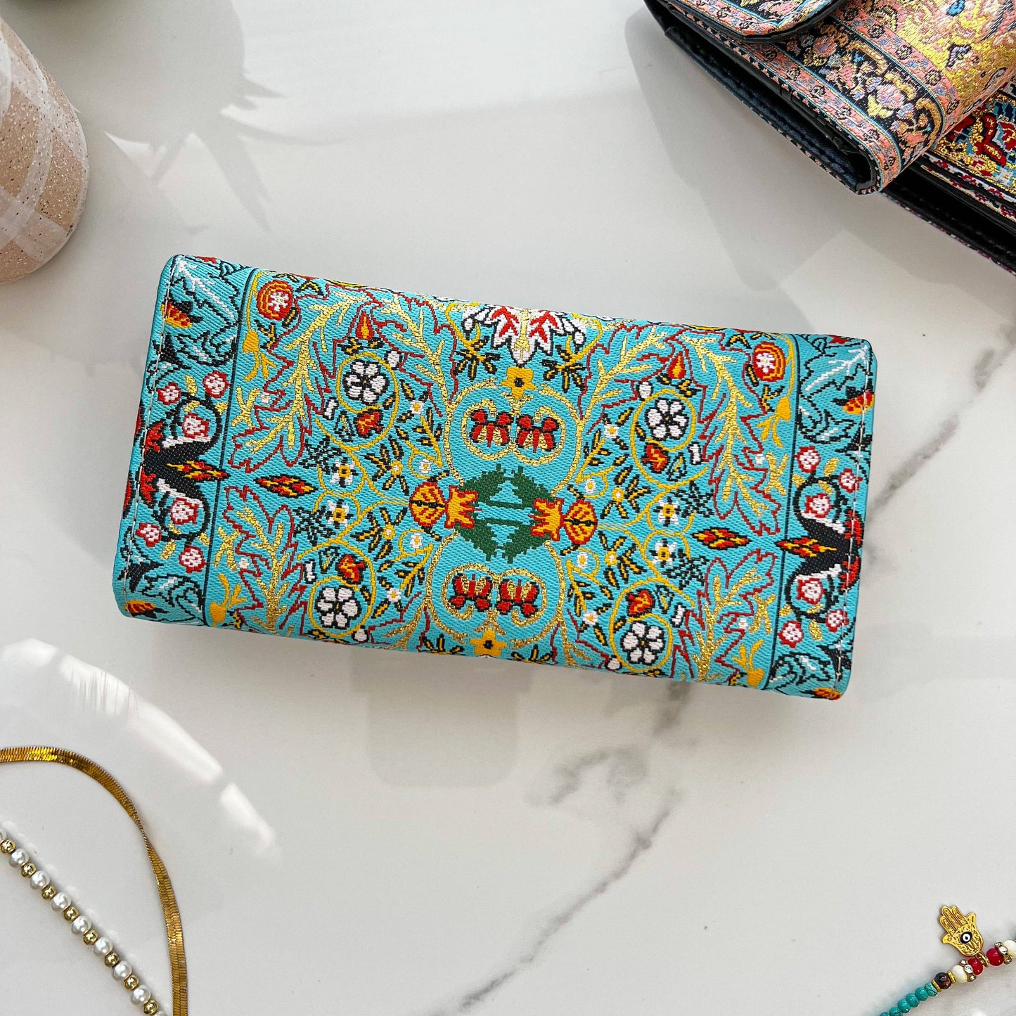Turquoise Wallet for Women, Handcrafted Wallet Women, Boho T