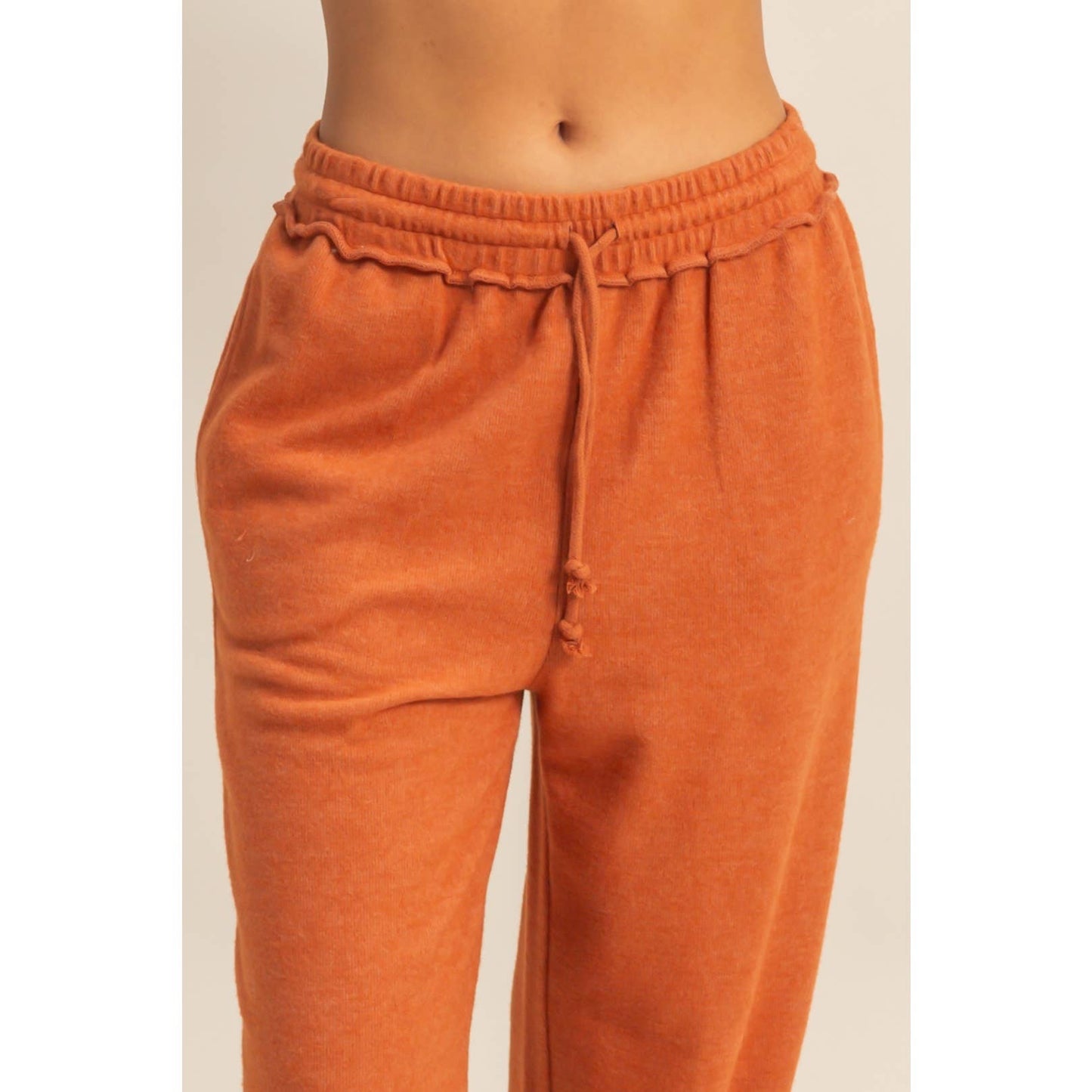 Reverse Seam High-Waisted Jogger Pants