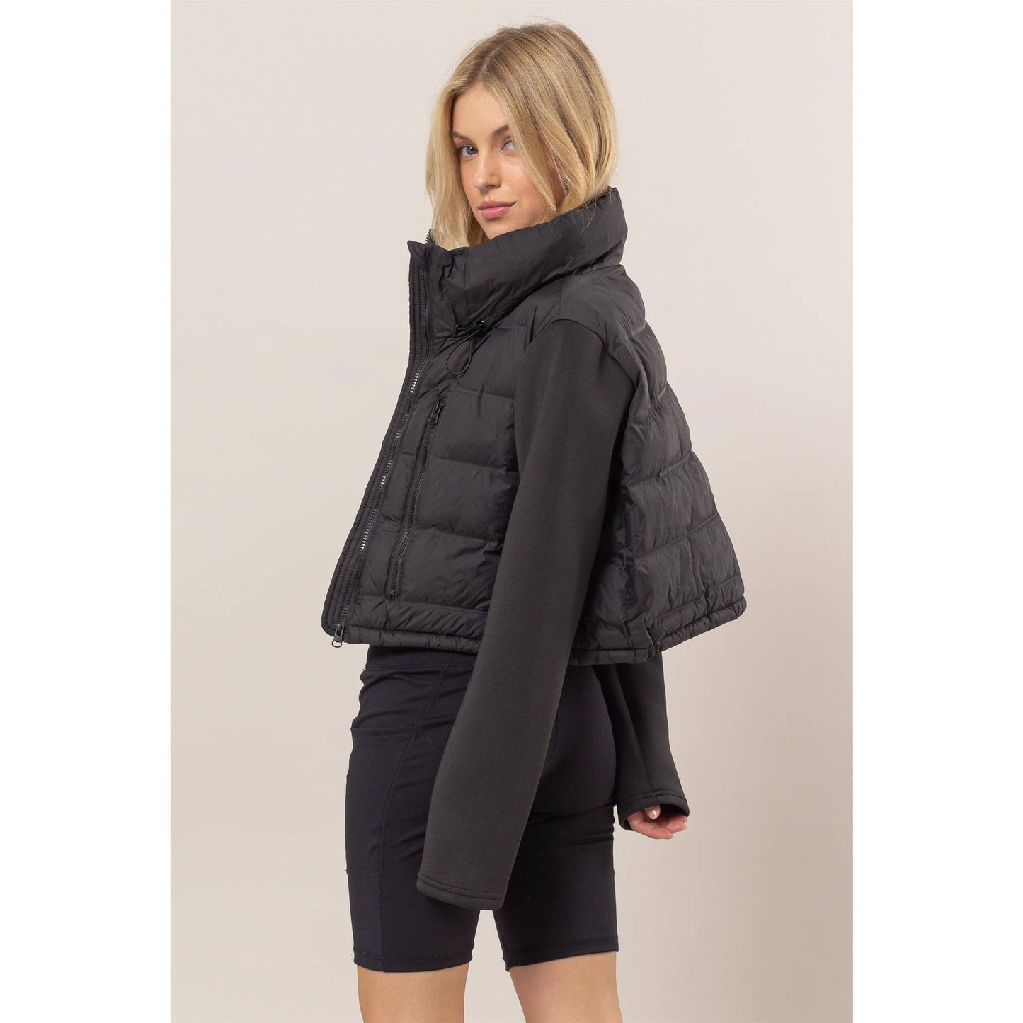 Mixed Media Puffer Jacket