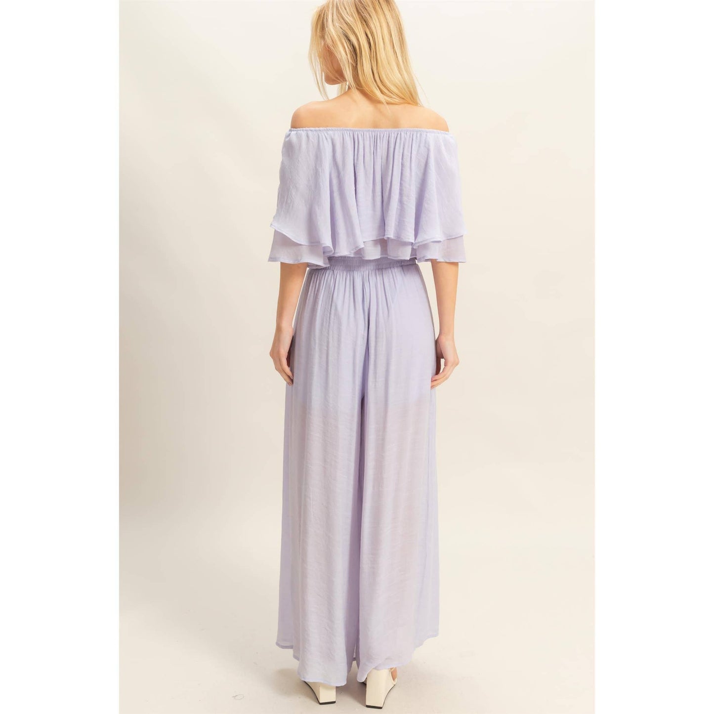 Off-The-Shoulder Blouse And Pants Set (Sold as Separates)