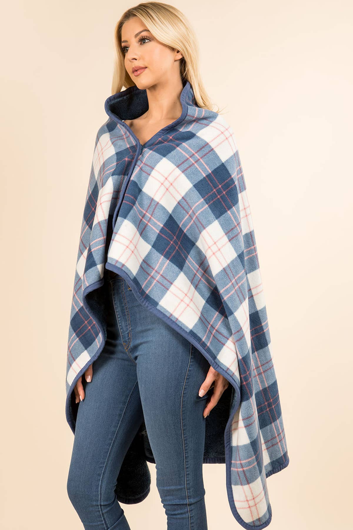 Plaid Blanket Shawl