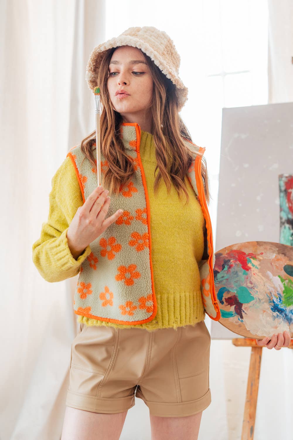Printed Cute Fleece Vest