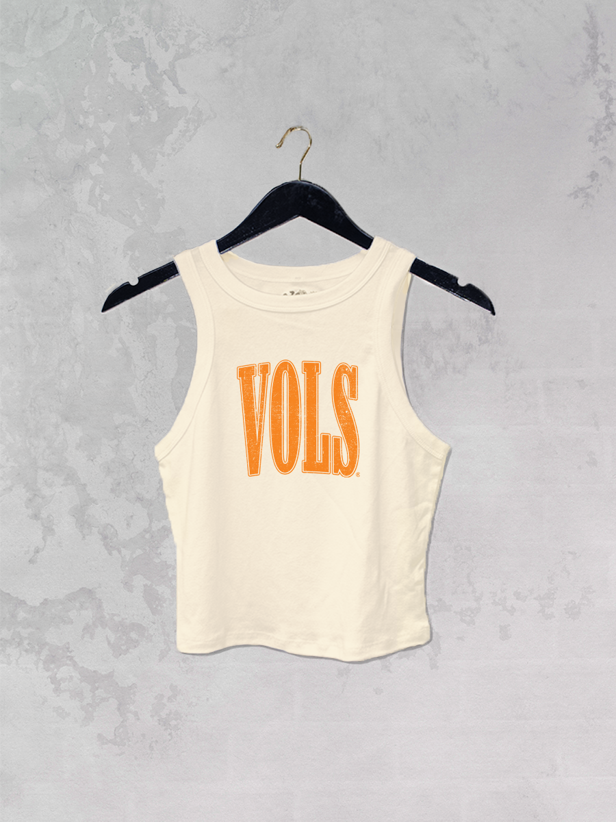 90's Tennessee VOLS, Micro-Ribbed Cropped Tank