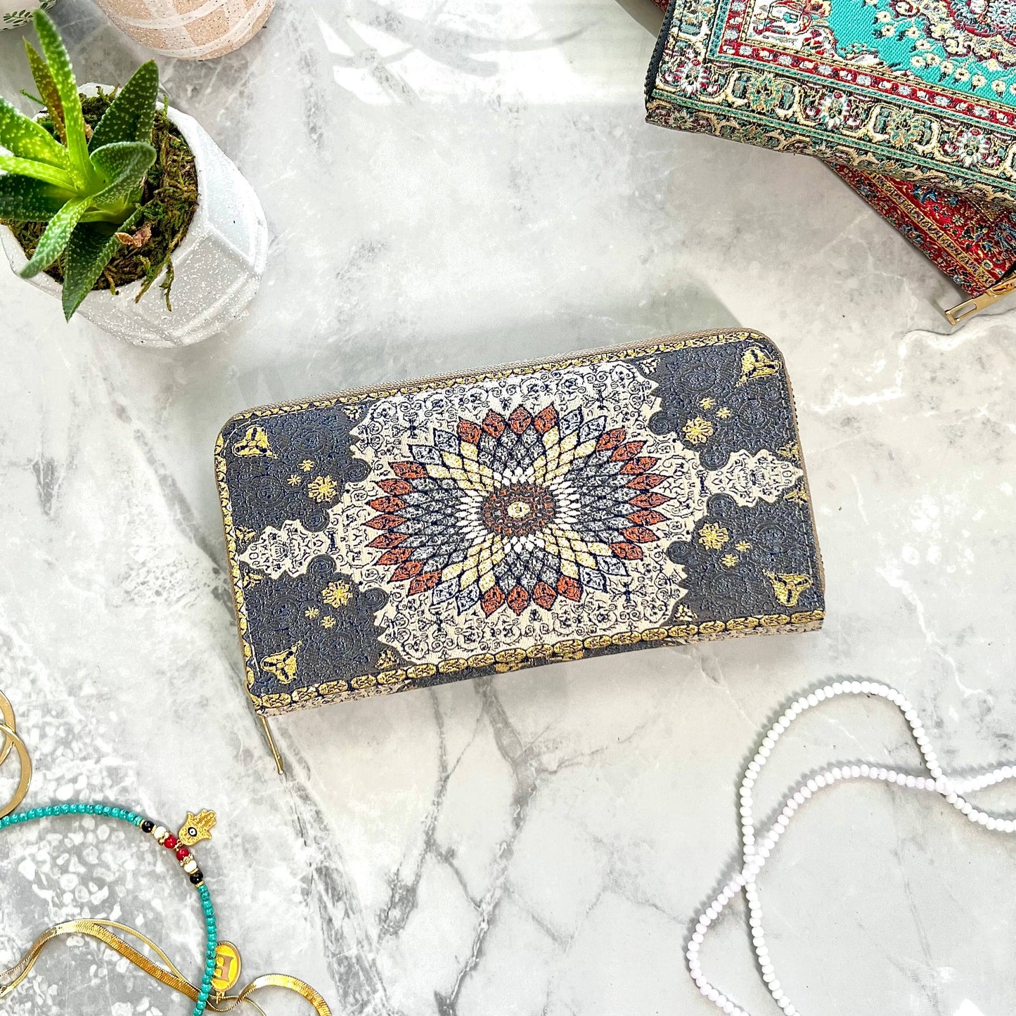Vegan Wallet for Women Made with Rug Design, Wallet Women