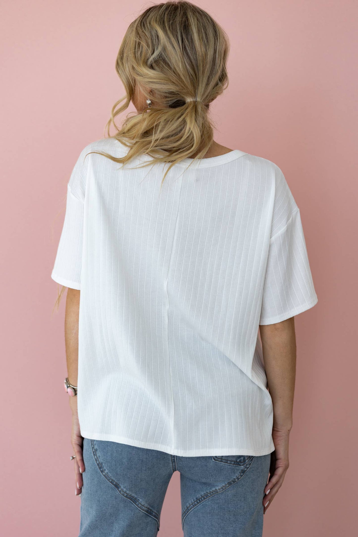 Ribbed Boyfriend Style Oversized Top