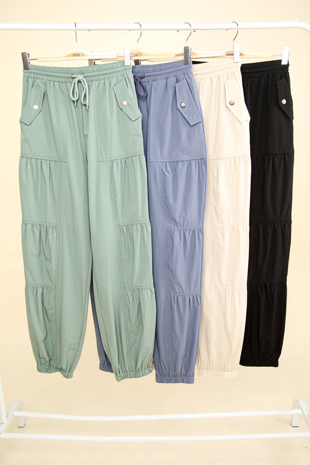 Shirring Detail Active Jogger Pants