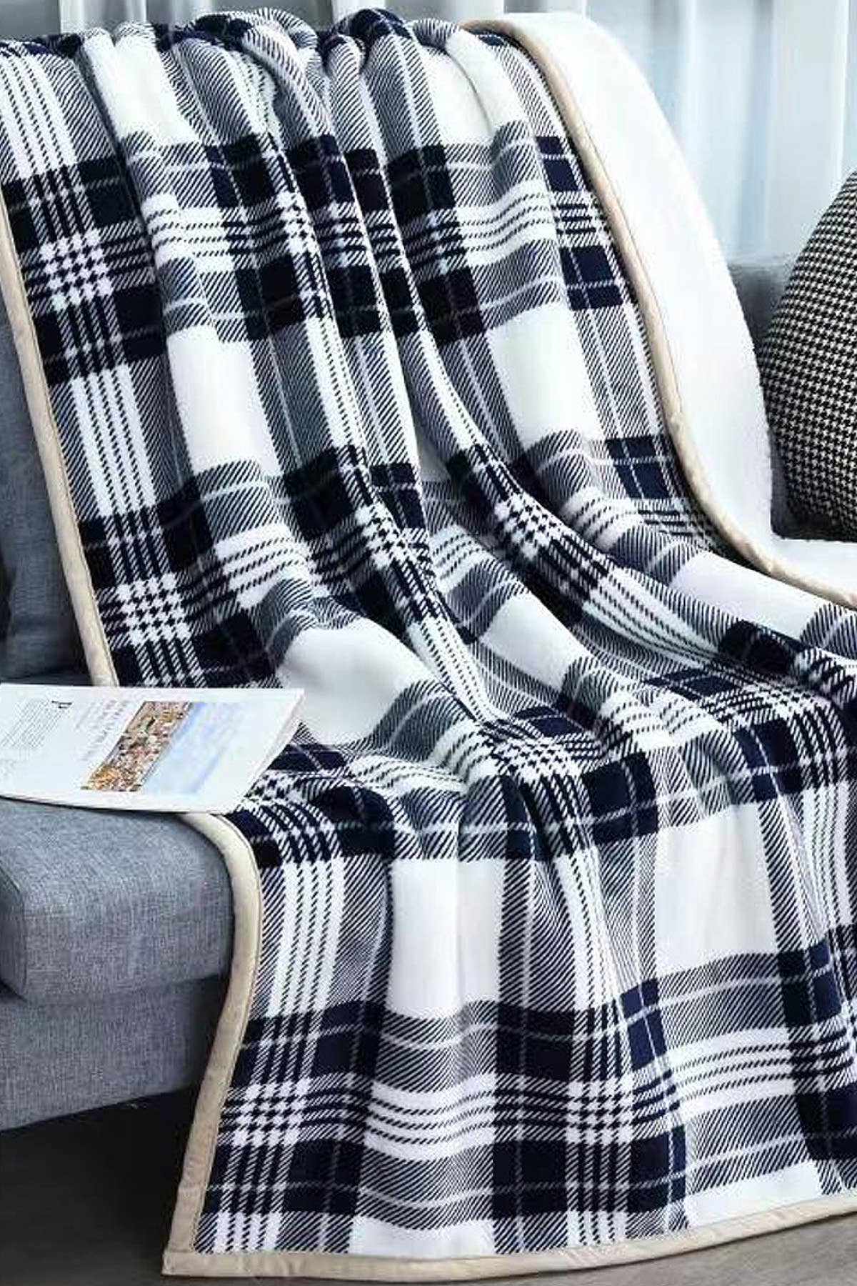 Gingham Sherpa Blanket