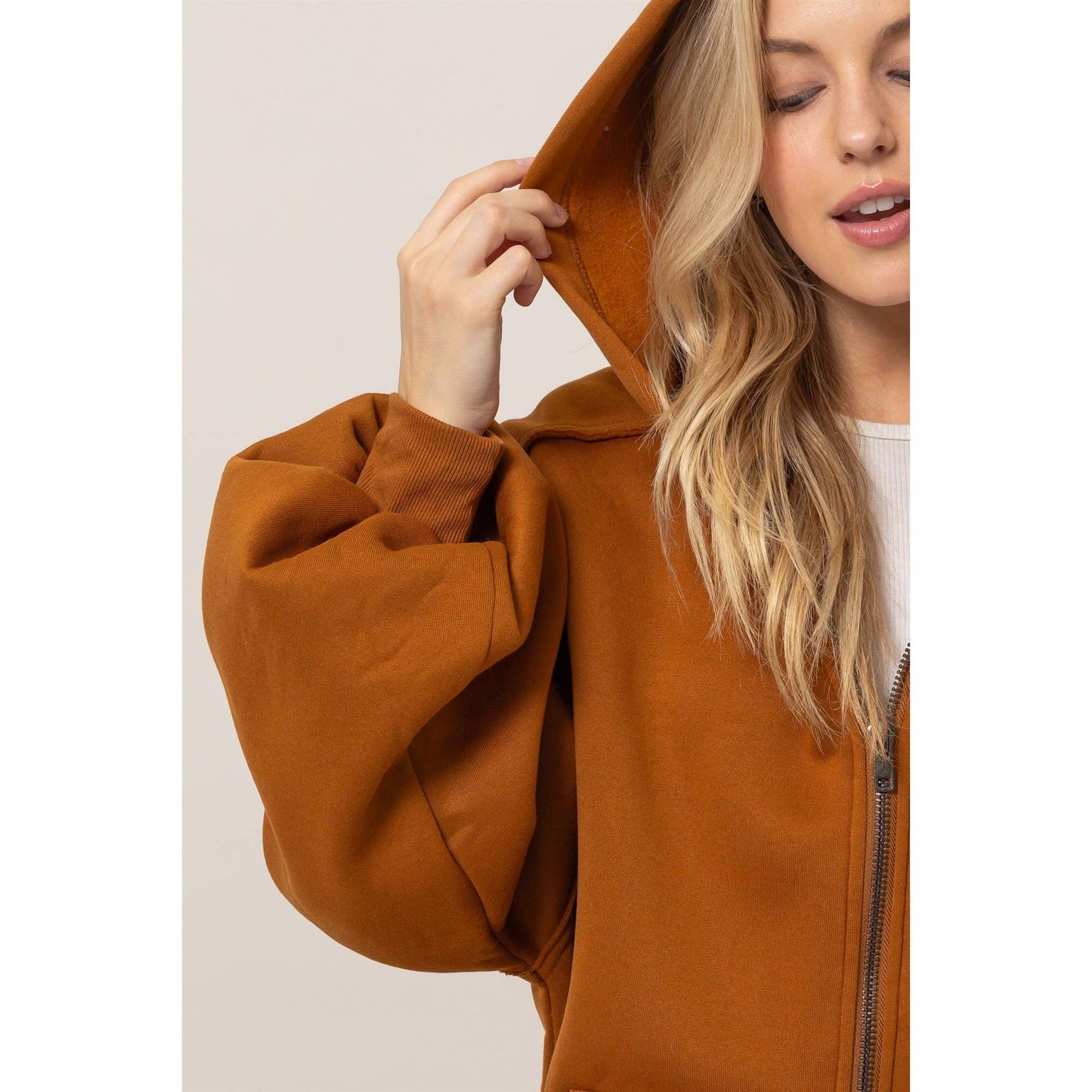 French Terry Oversized Hood Jacket