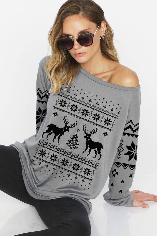 Rudolph Graphic French Terry Top