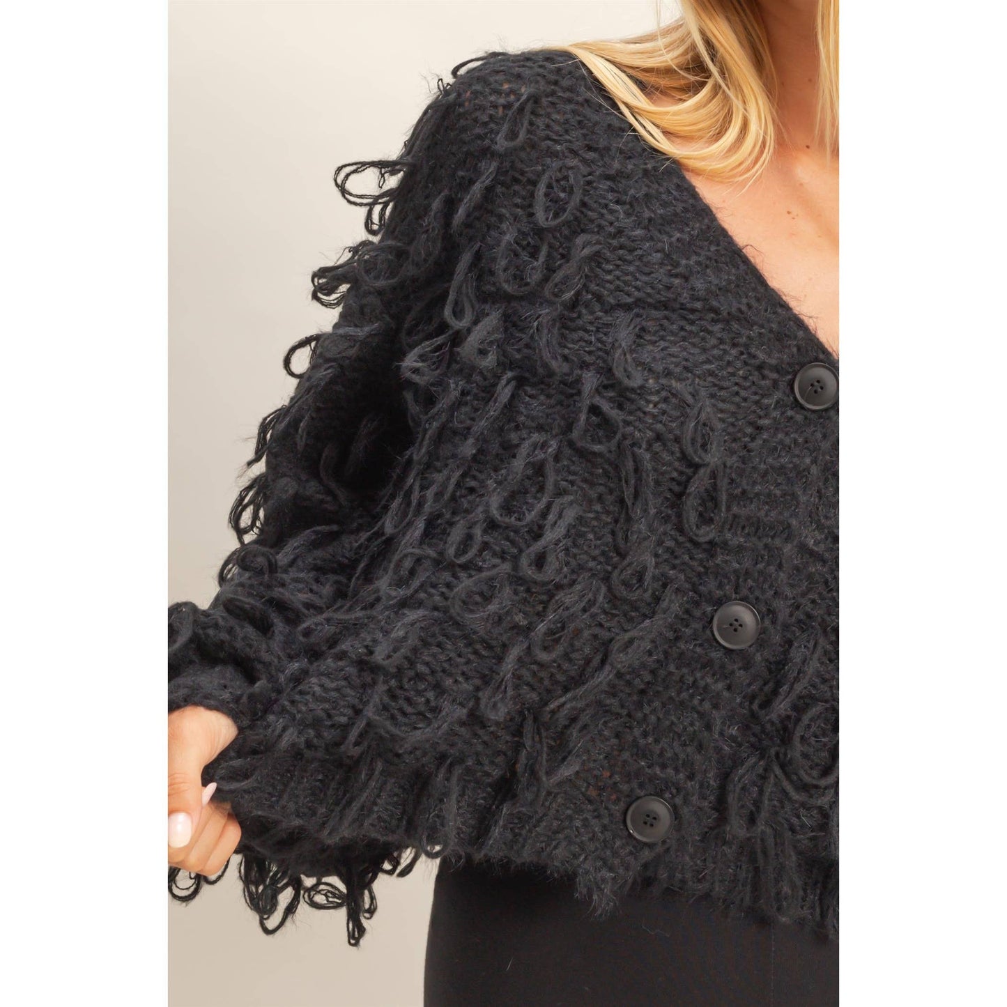 Fringe Detail Sweater Cardigan