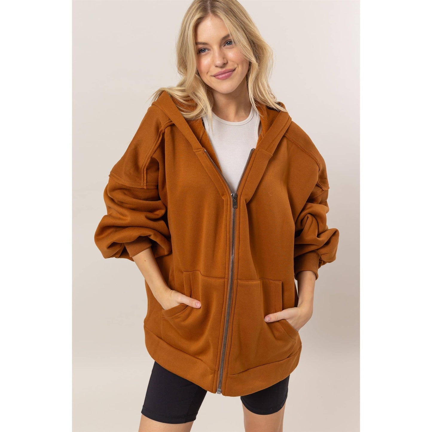 French Terry Oversized Hood Jacket
