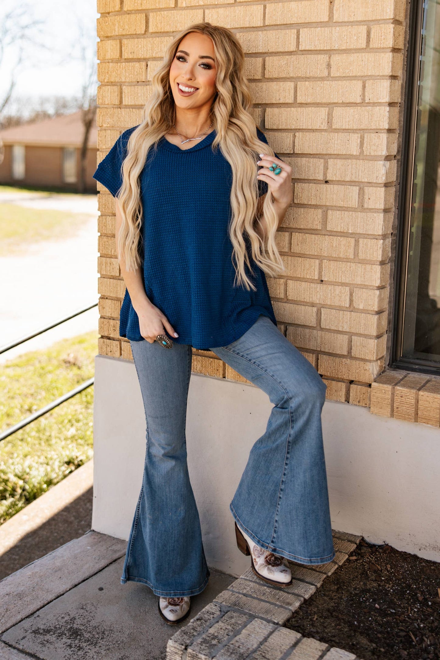 Round Neckline Crochet Poncho Sleeve Top