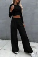 Crop Top and Wide Leg Pants Two Piece Set (Sold as Separates)