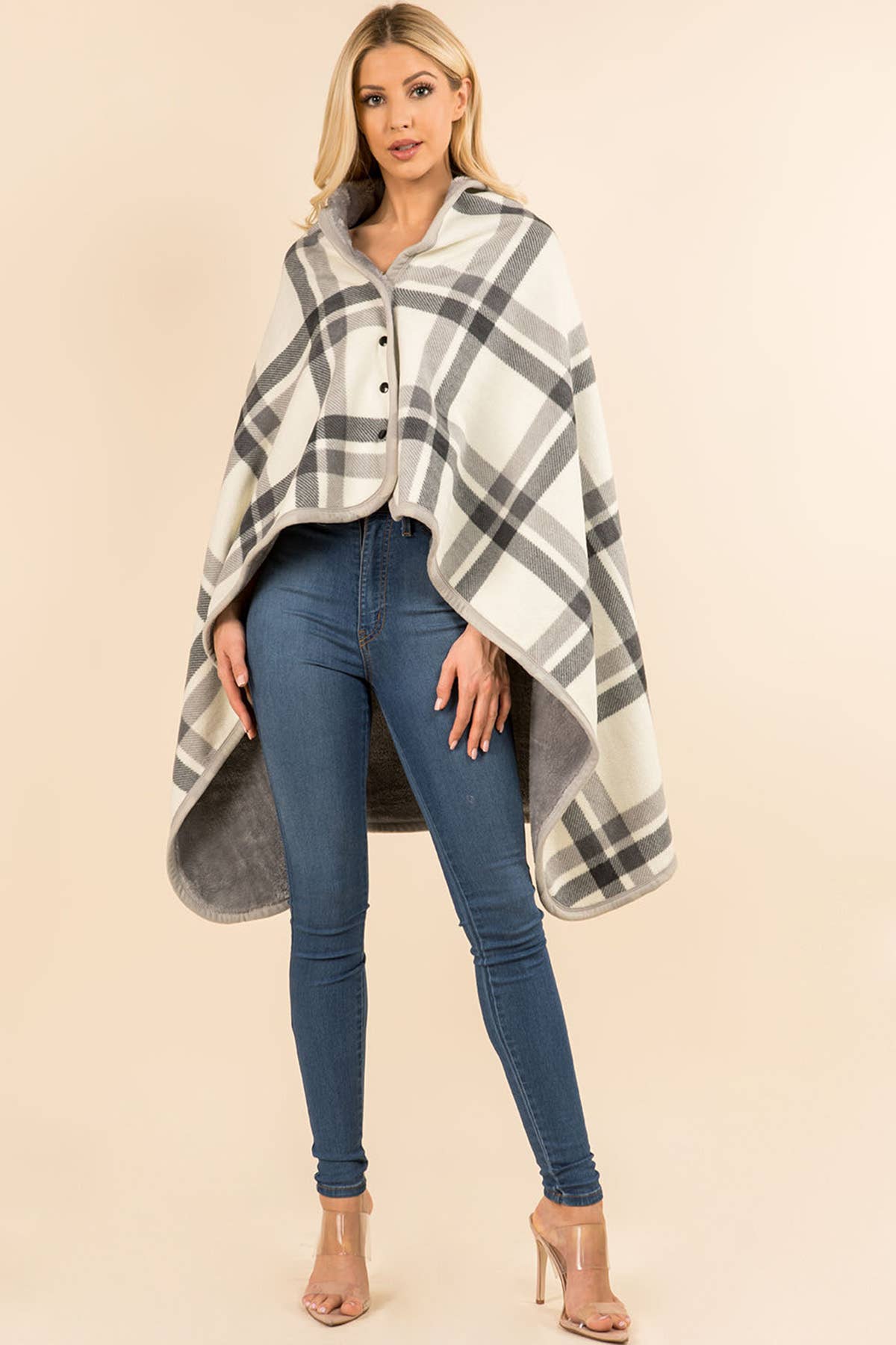 Plaid Blanket Shawl