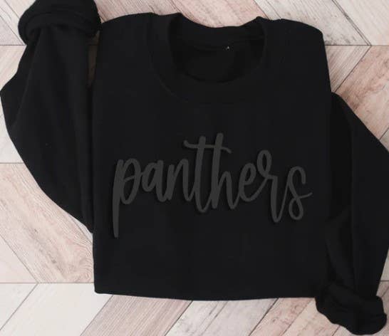 Panthers Black On Black Puff Ink Graphic Hoodie