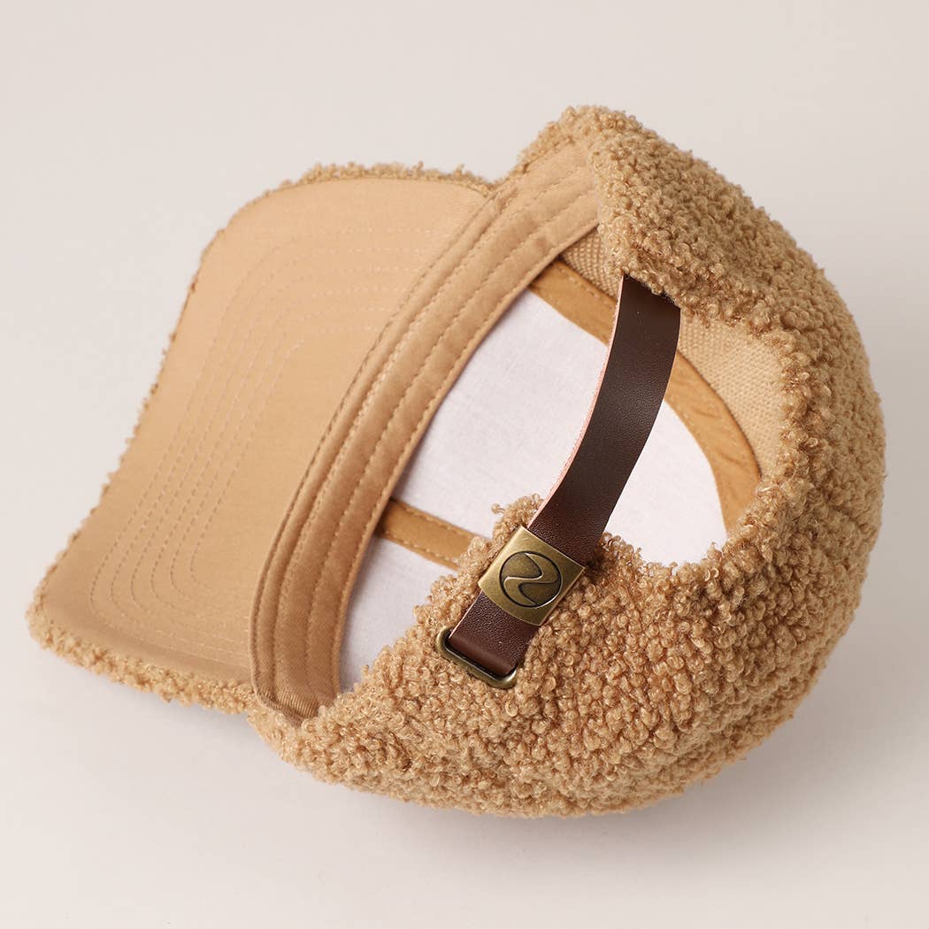 Solid Colored Faux Sherpa Baseball Cap