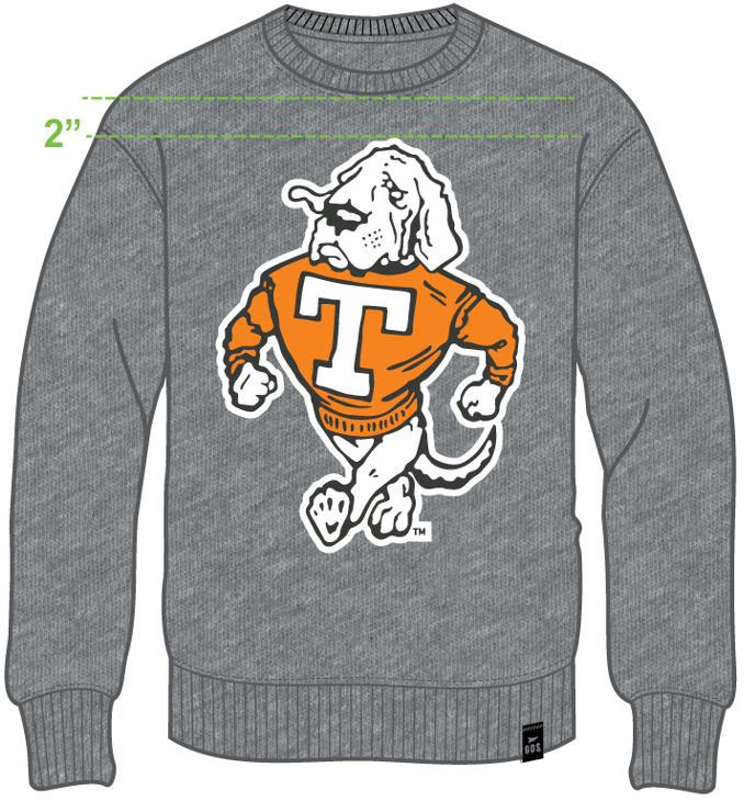 Vintage Tennessee Vols Dog Mascot Chenille Patch Sweatshirt