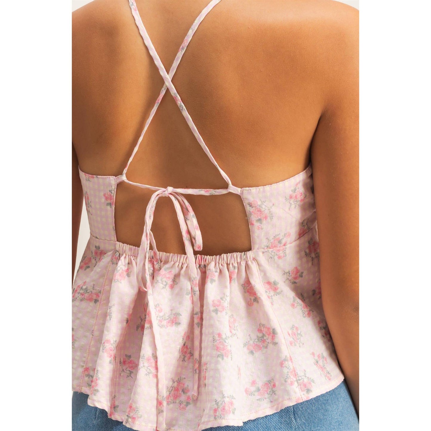 Floral Seersucker Babydoll Top