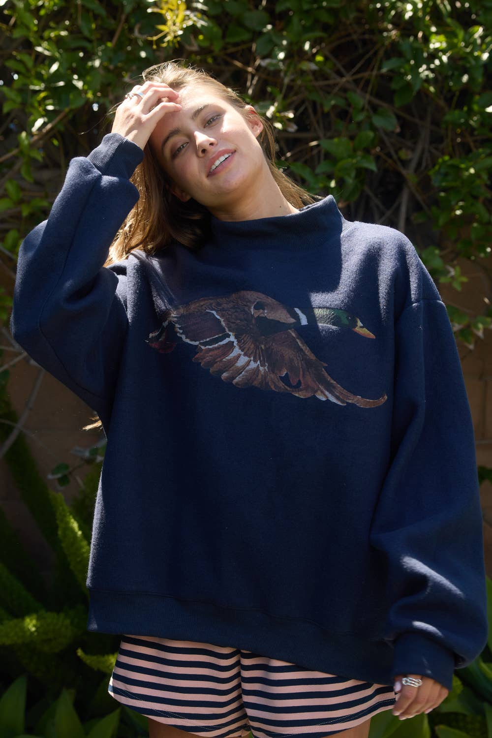 MALLARD | 'Lucky & Mallard' Mock-Neck Sweatshirt
