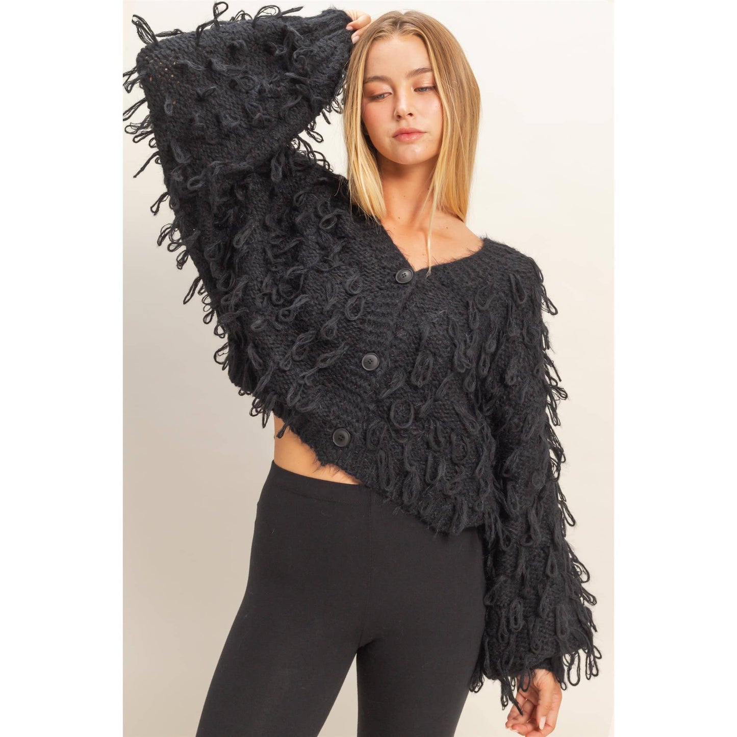 Fringe Detail Sweater Cardigan