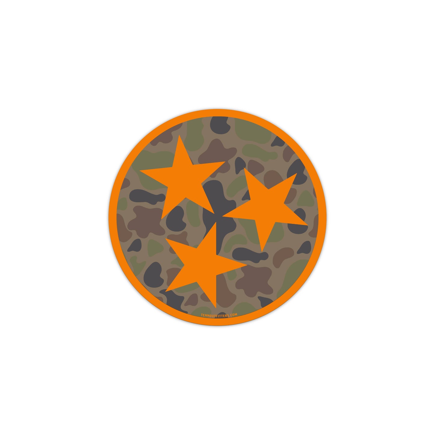Holler Orange & TENN™ Camo Tri Star Sticker