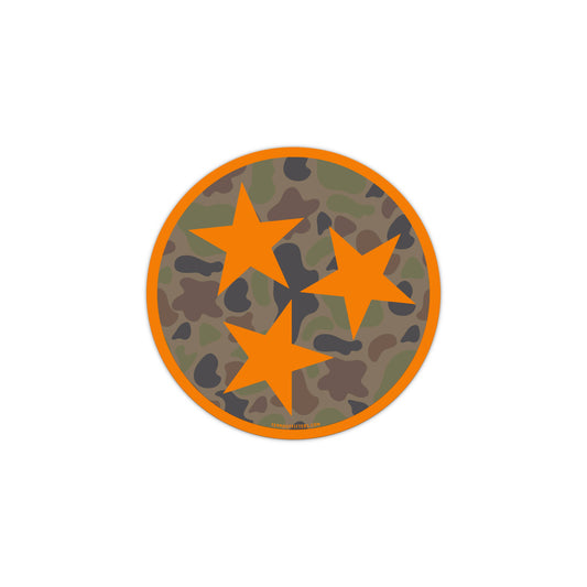 Holler Orange & TENN™ Camo Tri Star Sticker