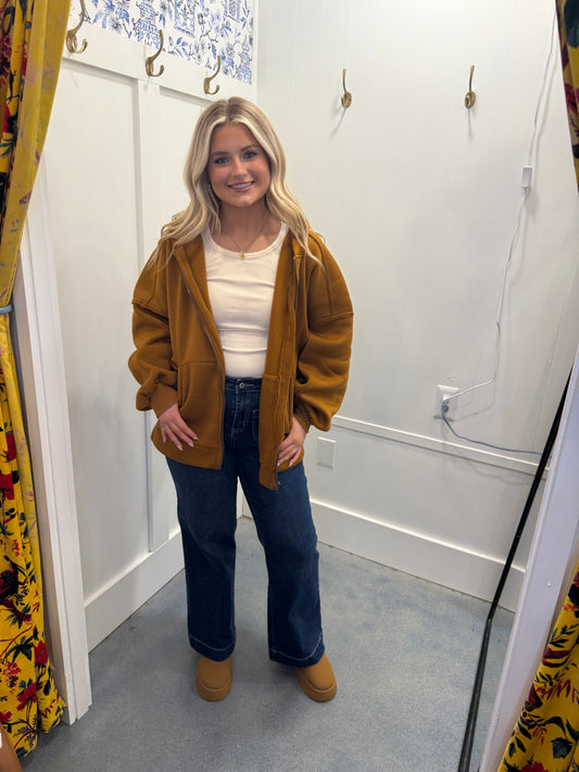 French Terry Oversized Hood Jacket