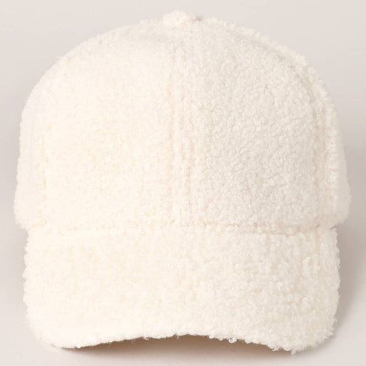Solid Colored Faux Sherpa Baseball Cap