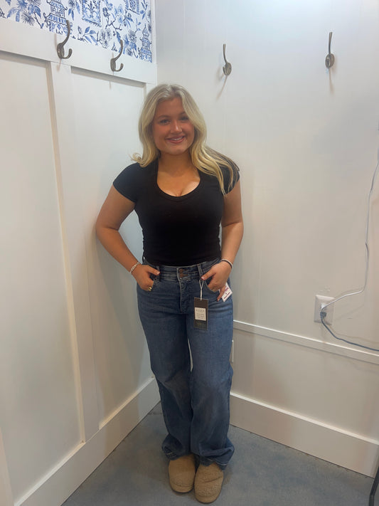 Tummy Control Elastic High Rise Wide Double Waist