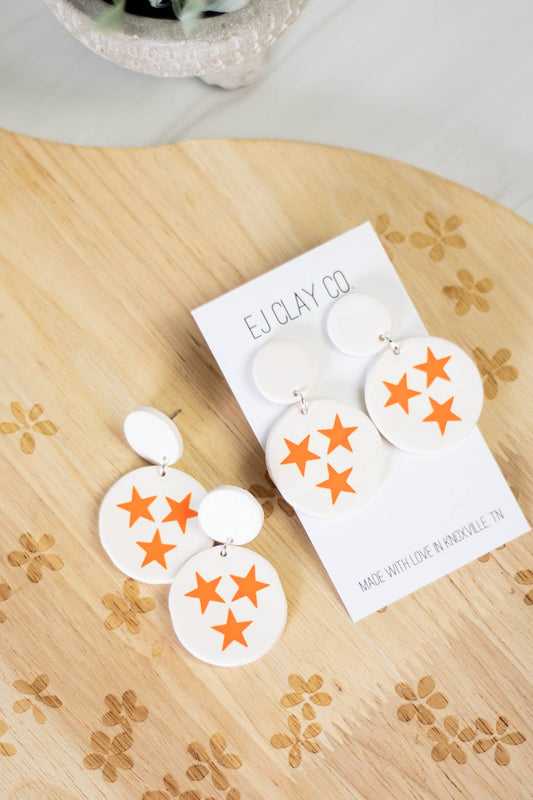 TN Tri-Star Dangles - Orange & White