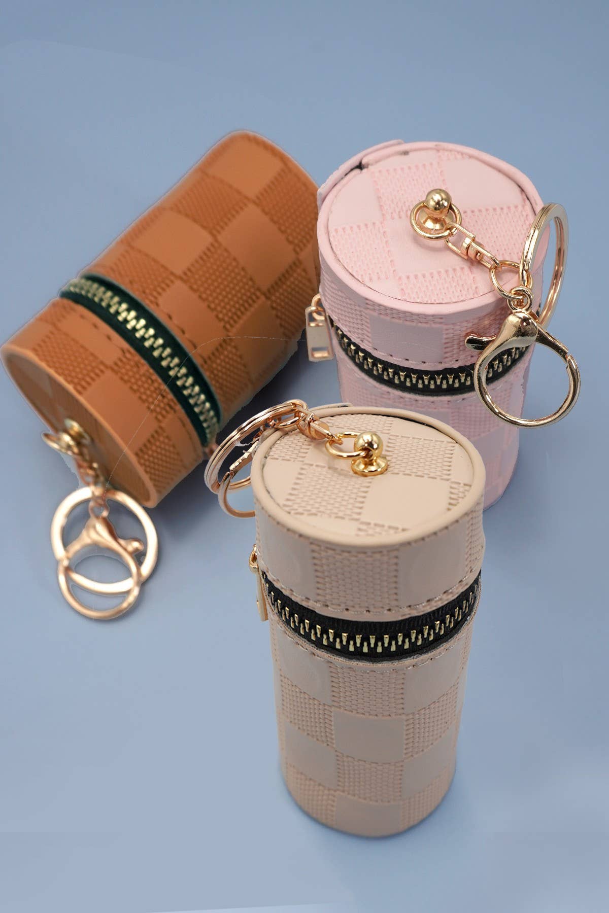 TRENDING VEGAN ROUND LIP BAG POUCH KEYCHAIN