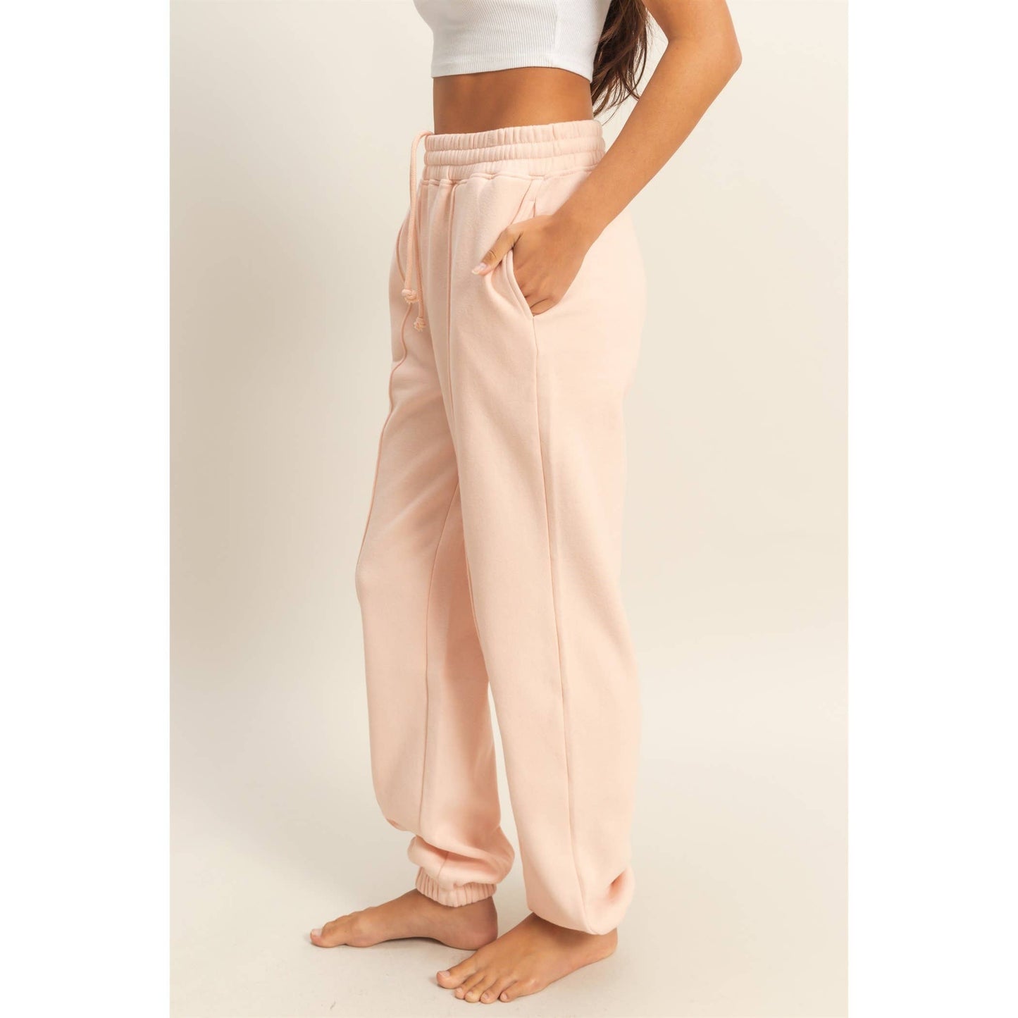 High-Waisted Pintuck Sweatpants