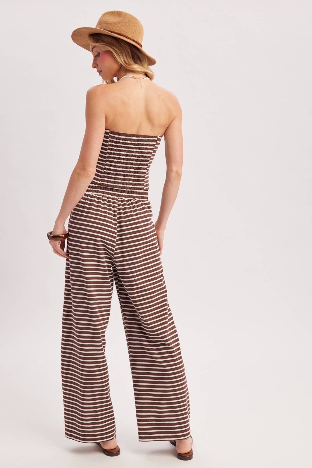 STRIPED KNIT TUBE AND WIDE PANTS SET (Sold as Separates)