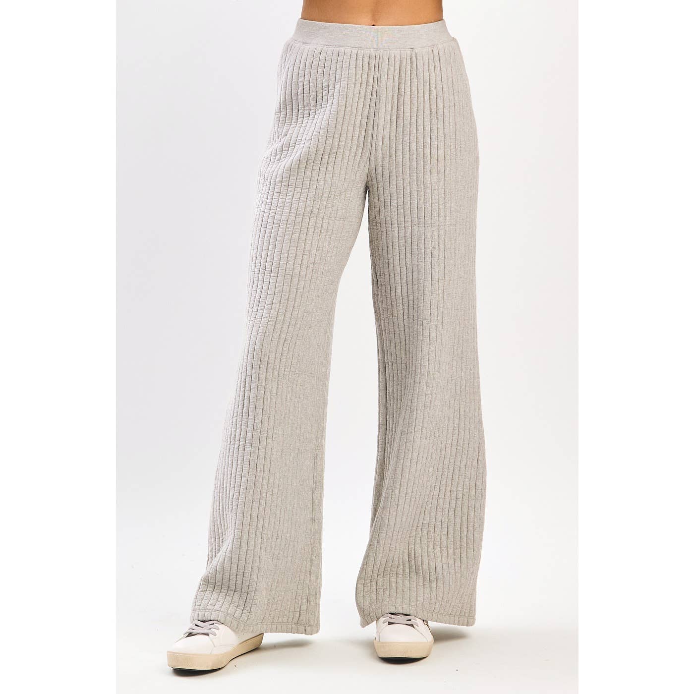 QUILTED CREW NECK SWEATSHIRT AND PANTS SET (Sold as Separates)