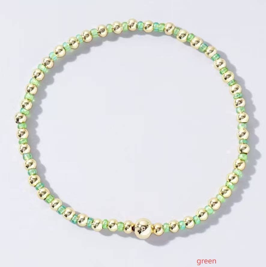 BOHO COLORFUL BALL BEADED BRACELET