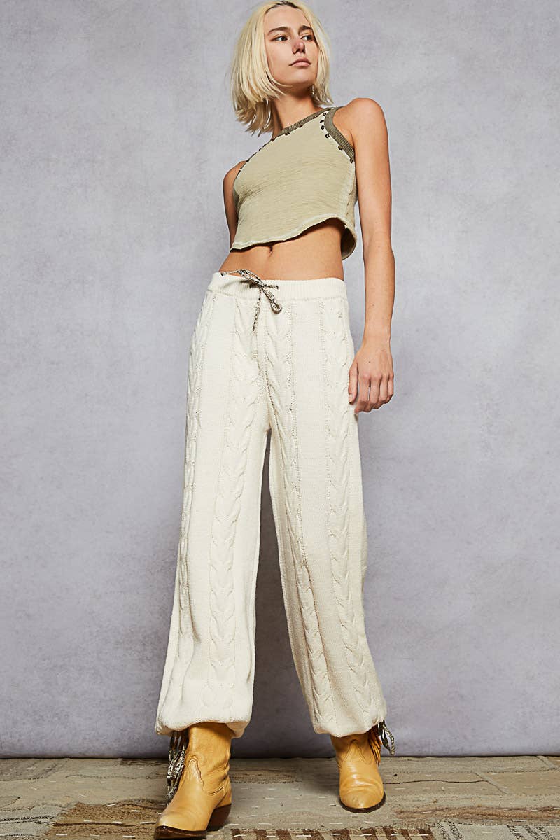 Straight Chenille Adjustable Wrist Sweater Pants