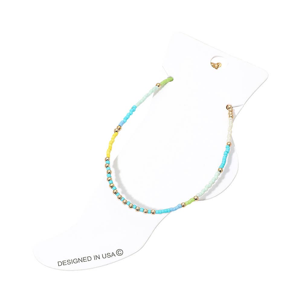 Faceted Beaded Anklet