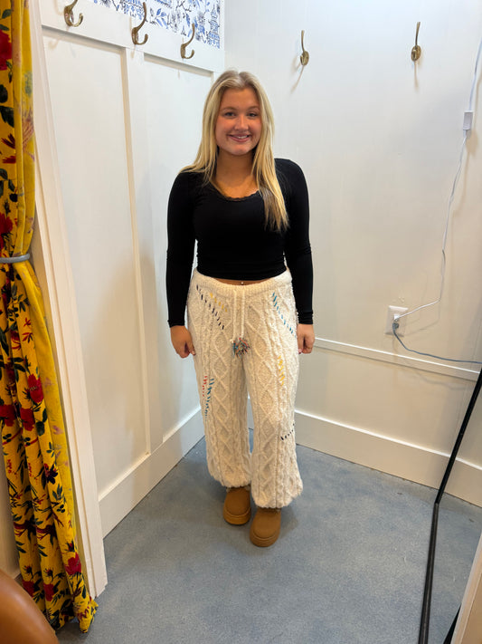 Berber Cozy Stitch Jogger Pants - Soft Textured Relaxed Fit