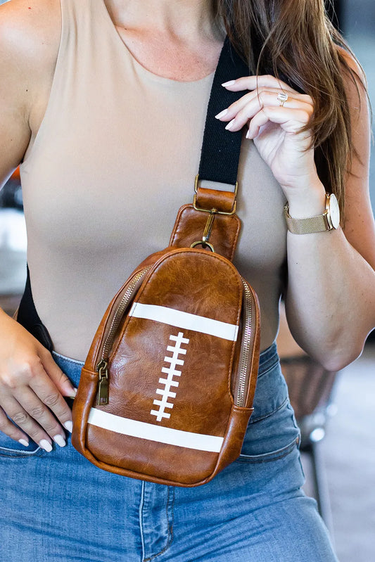 Rugby Football PU Mini Crossbody Bag