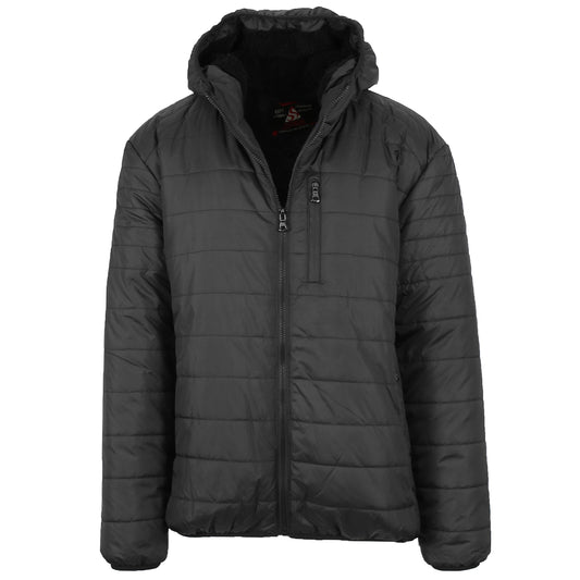 Spire By Galaxy Mens Sherpa-Lined Hooded Puffer Jacket