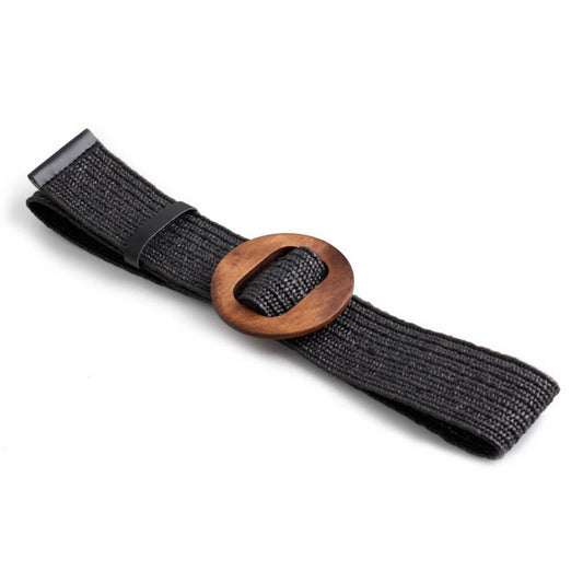 ROUND BUCKLE FASHION STRETCH BELT