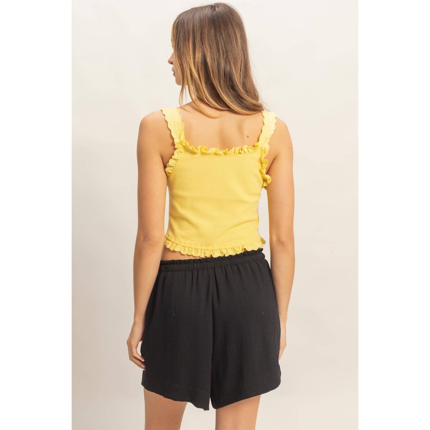 Lace Ruffle Trim Tank Top