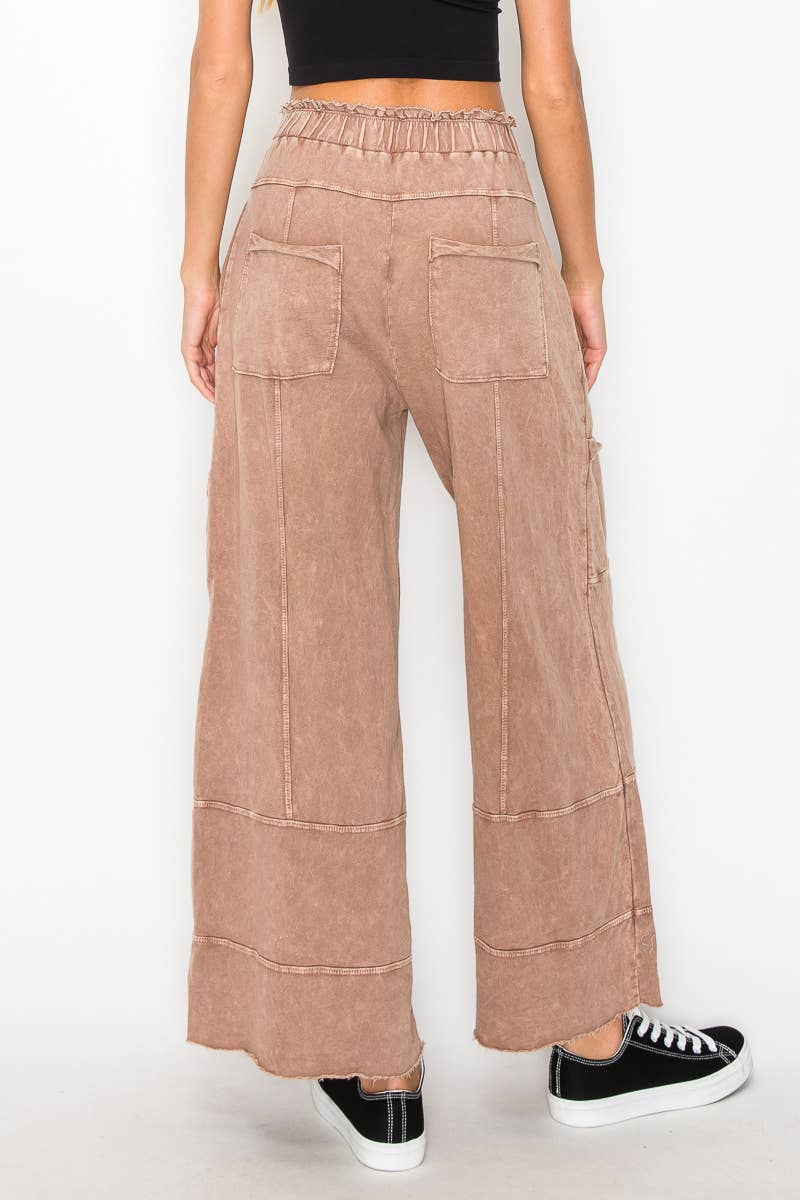 BEST Mineral Wash Wide Leg Cropped Pants