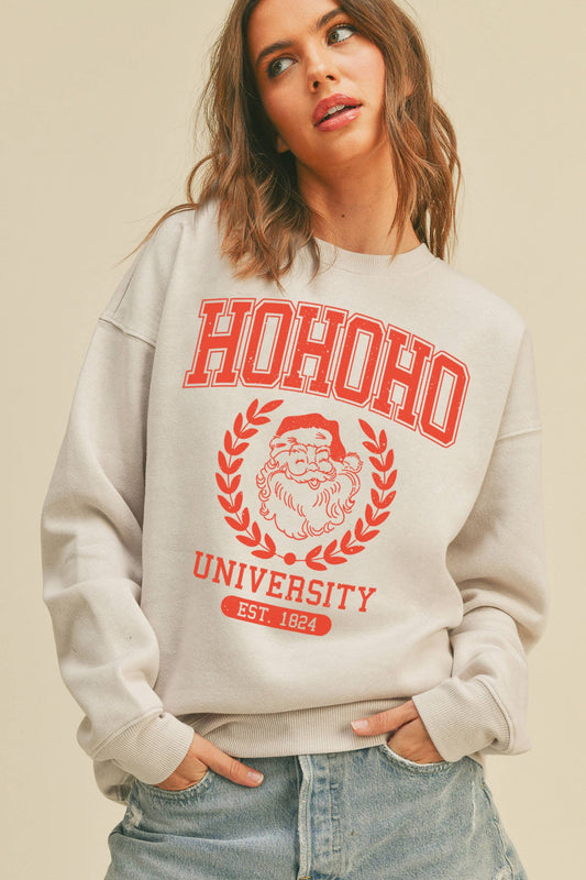 Ho Ho Ho University Christmas Graphic Sweatshirt