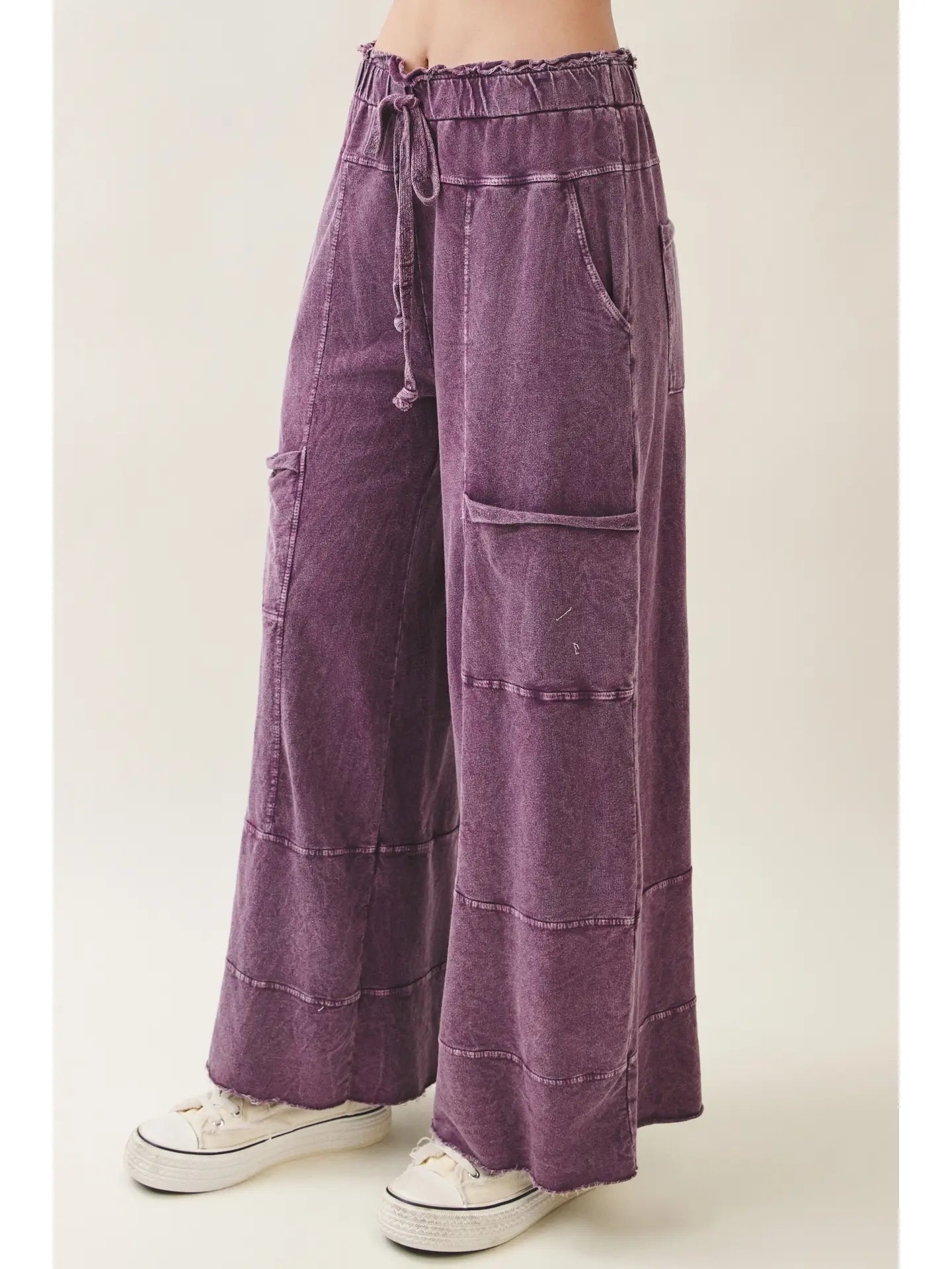 BEST Mineral Wash Wide Leg Cropped Pants