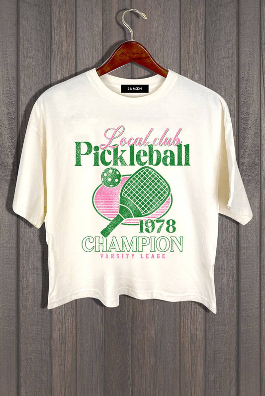 Local Club Pickleball League Graphic Crop Tee