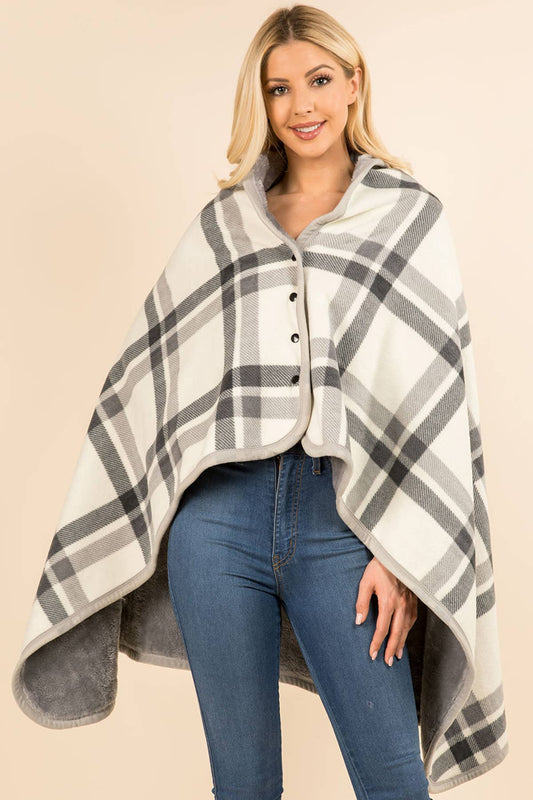 Plaid Blanket Shawl